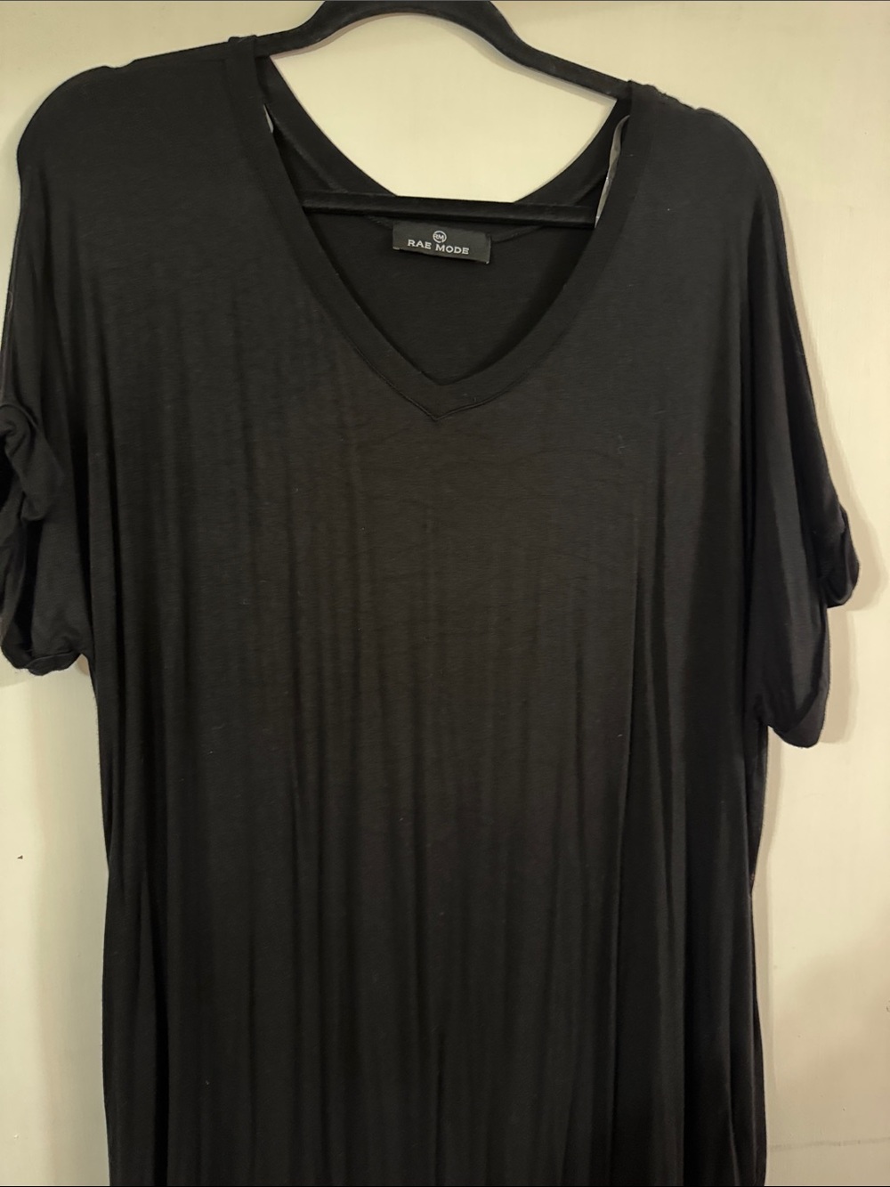 Black V-Neck Women's Maxi Dress, 1X